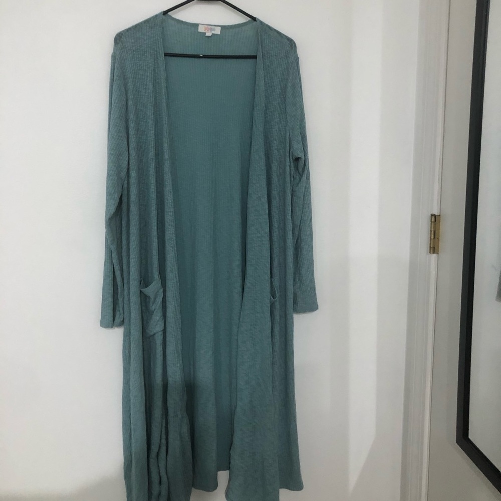 Large blue lularoe Sarah cardigan